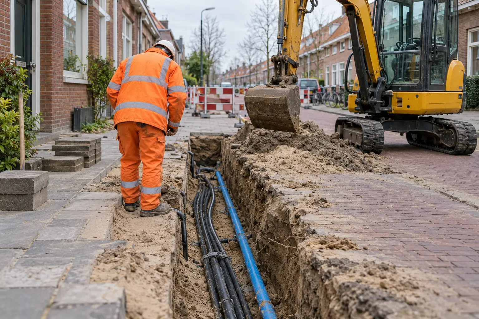 Aannemer veroorzaakt schade aan grondkabels netbeheerder